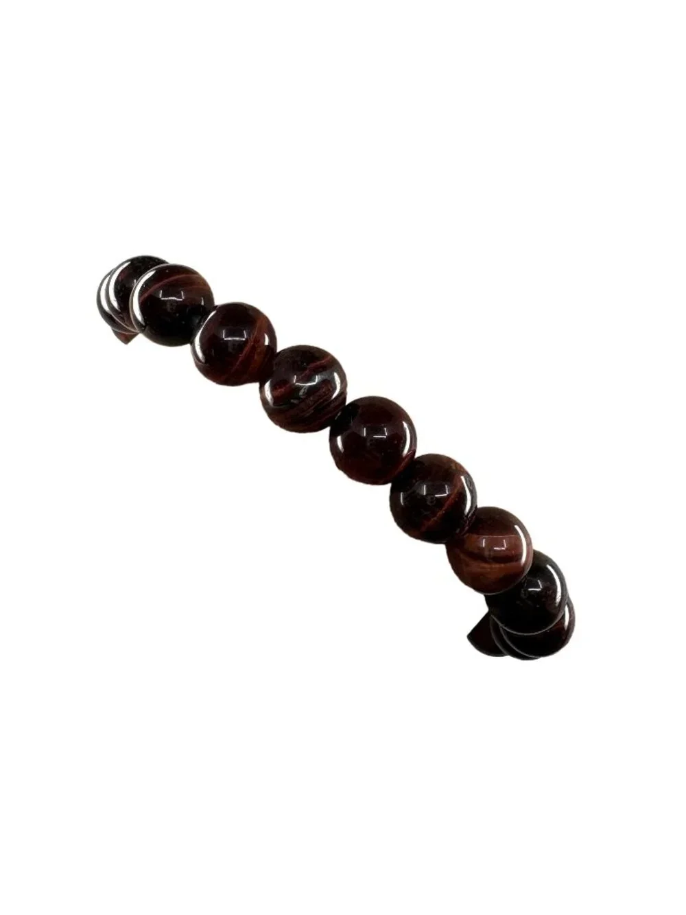 8mm Natural Red Tiger Eye Bead Bracelet Genuine Crystal Custom Size Chatoyant